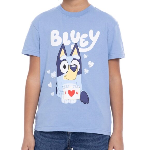 Bluey Kids Family Valentine's Day Short Sleeve T-Shirt, Kids Size 18 New - Picture 12 of 12